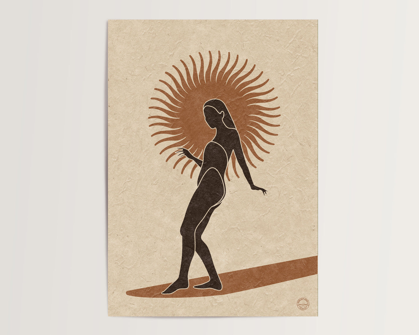Sun Glider Chocolate Surfer Art Print