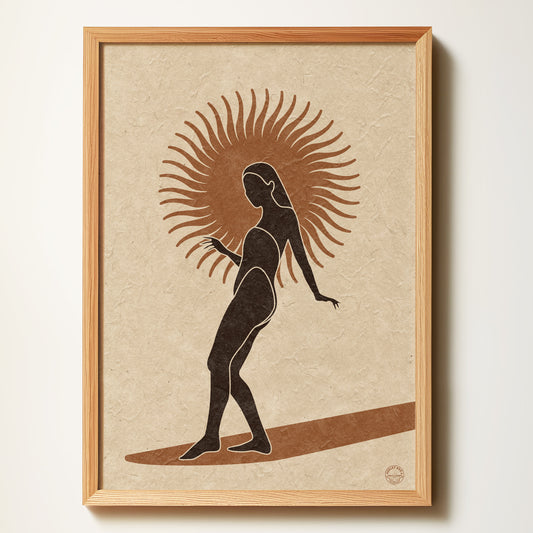 Sun Glider Chocolate Surfer Art Print
