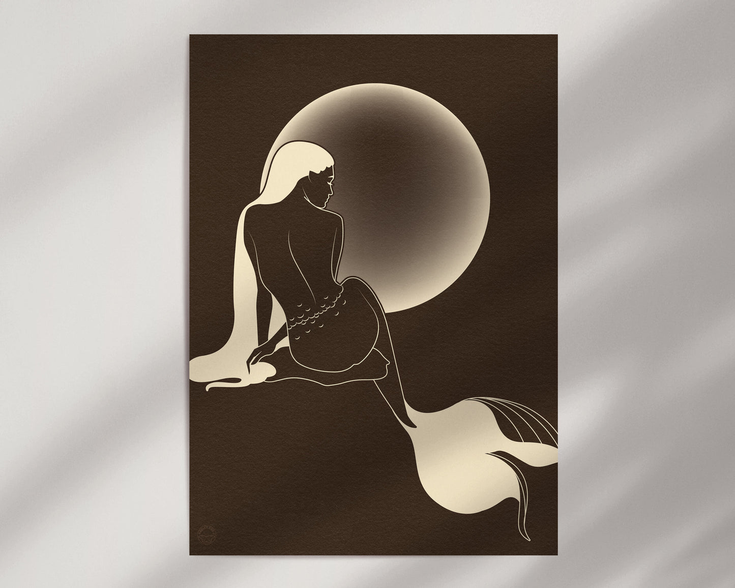 Mermaid Full Moon A3 Print
