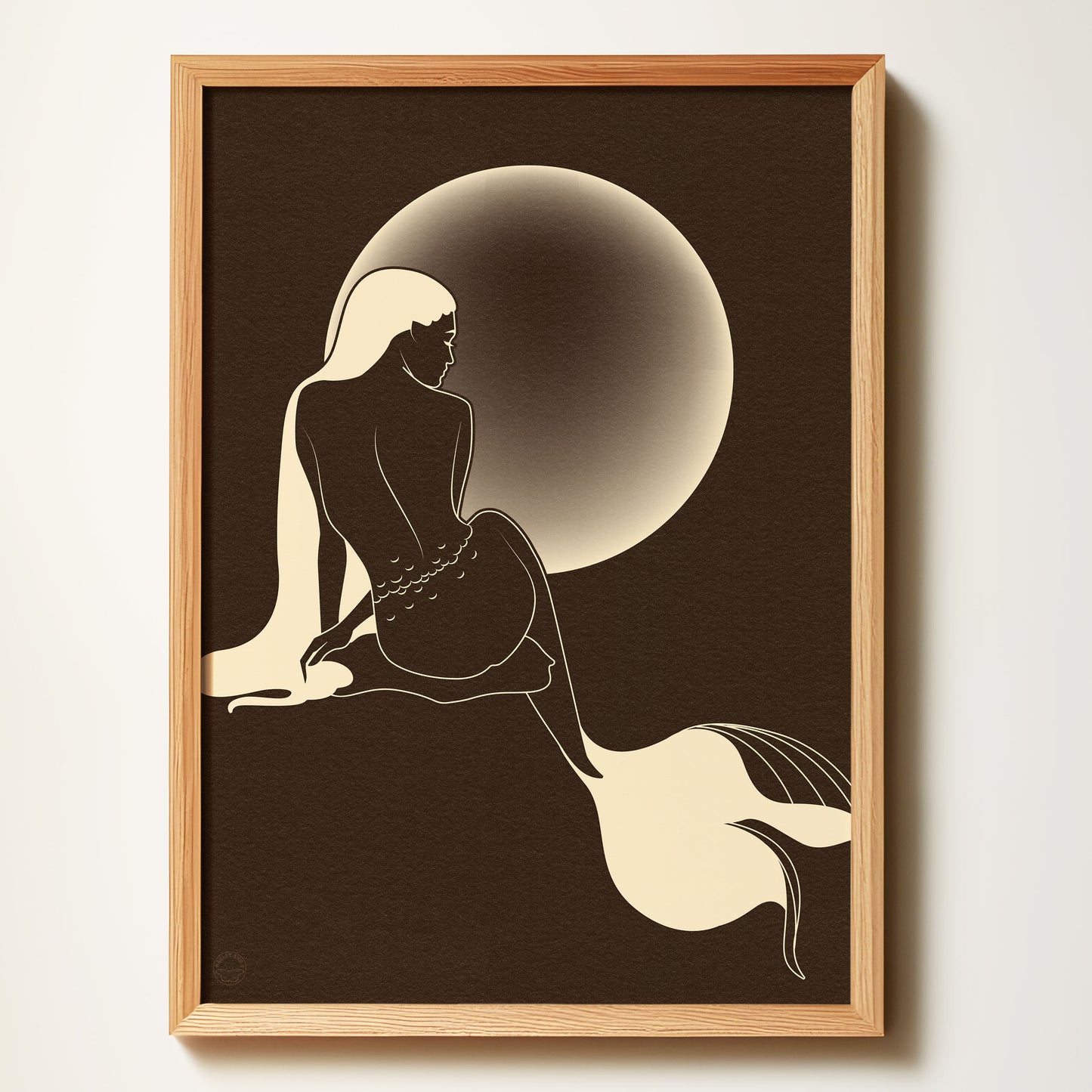 Mermaid Full Moon A3 Print