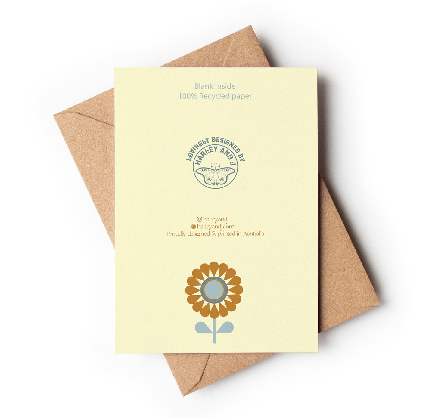 Love You Mum Retro Blue Mushroom