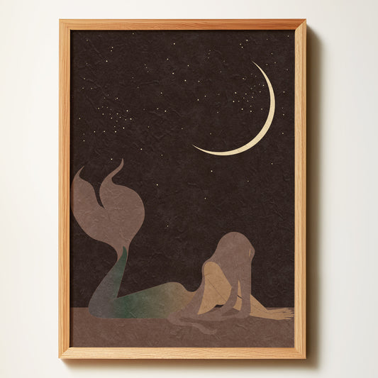 Crescent Moonlit Mermaid