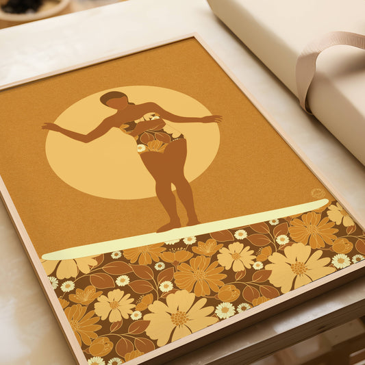 Floral Surfer Art Print