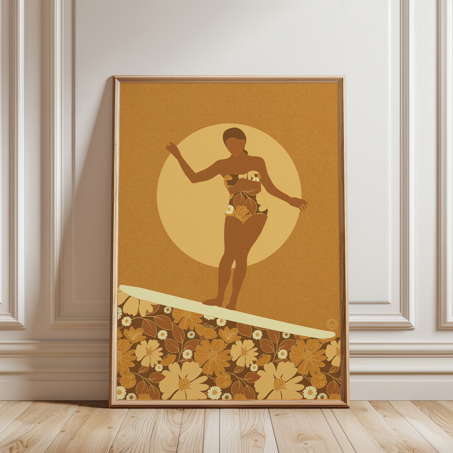 Floral Surfer Art Print