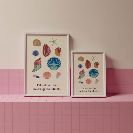 I'd Rather Be looking for Shells Kids Print