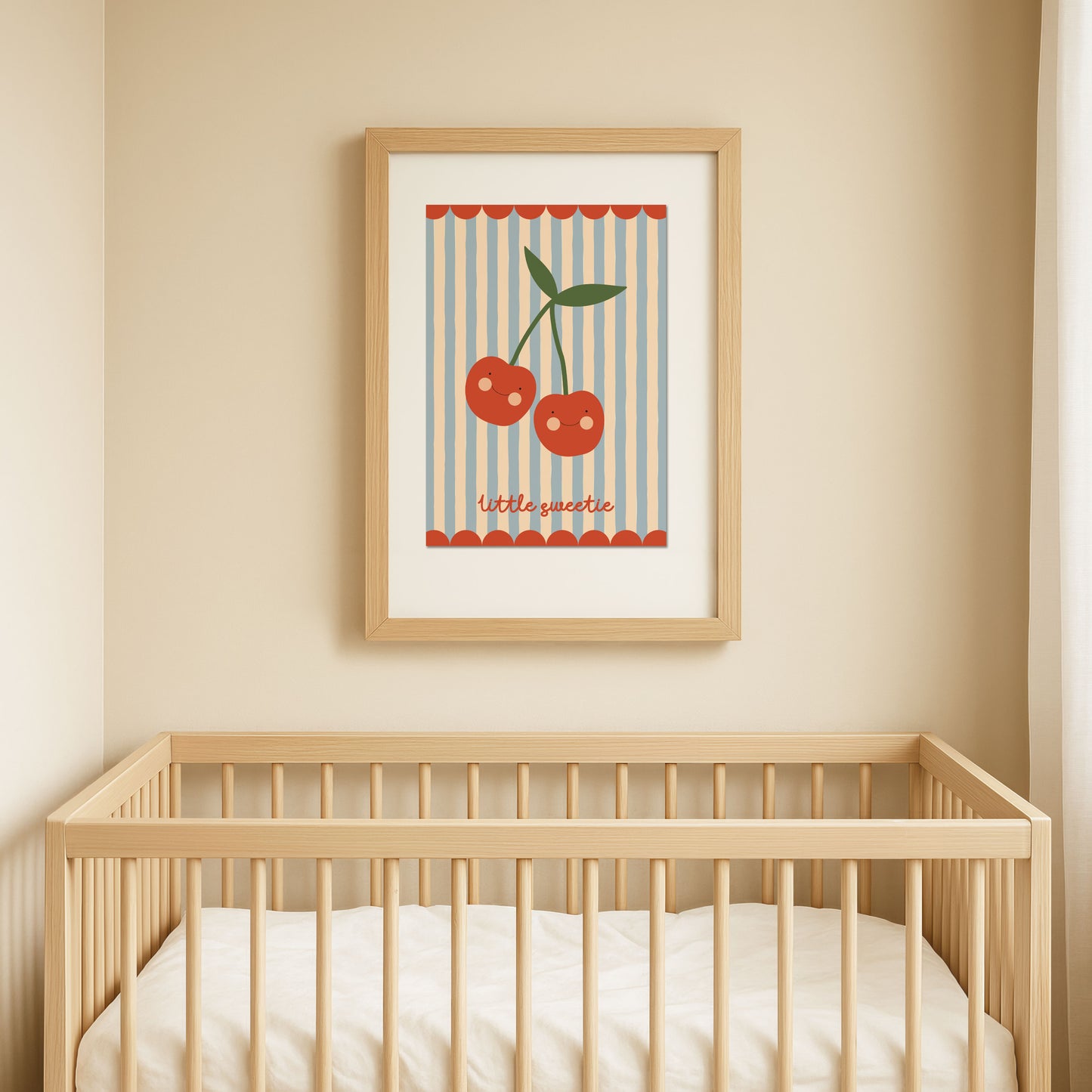 Blue Stripe Pattern Nursery Print – Little Sweetie Cherry