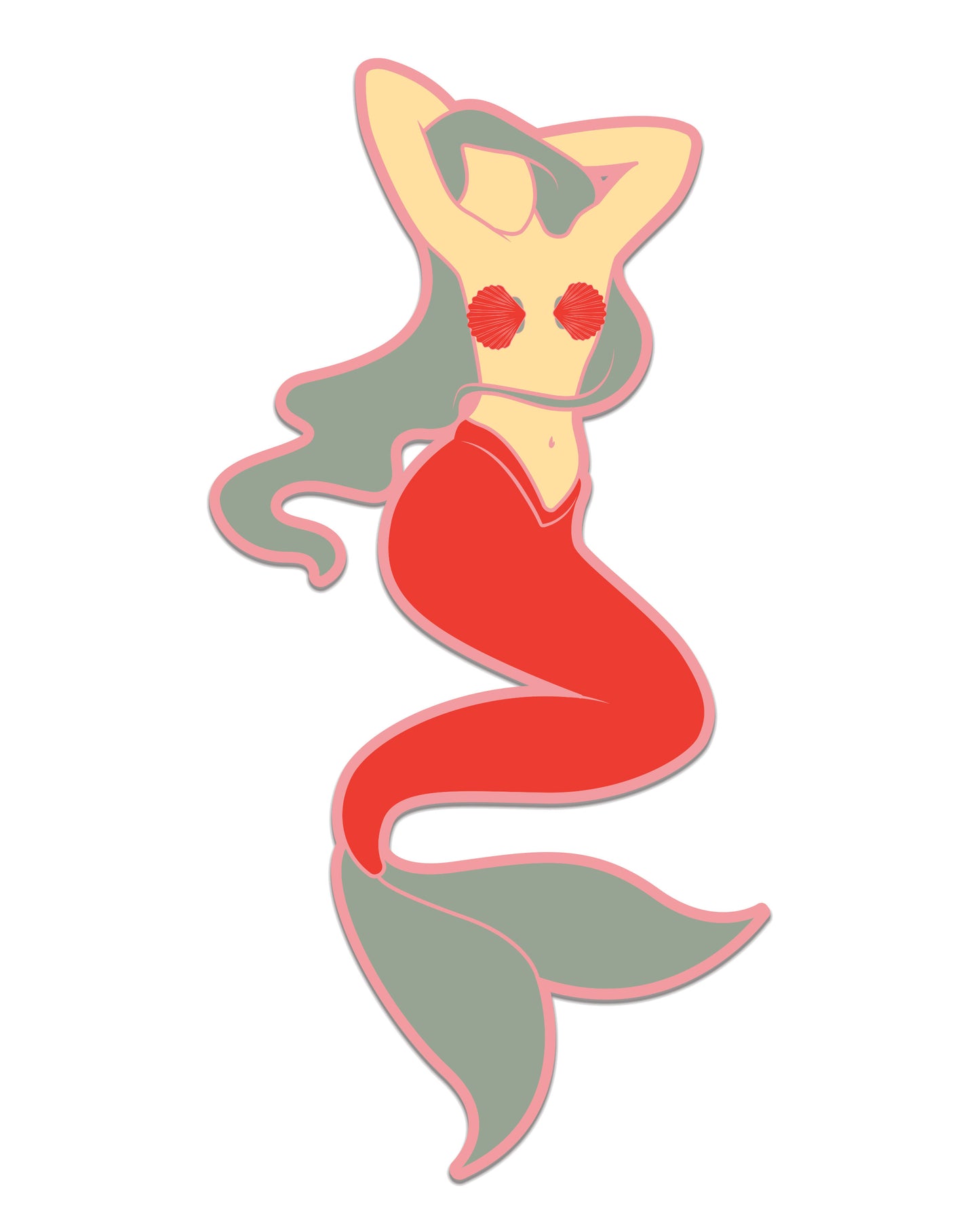 Mermaid Pink Dream Vinyl Sticker
