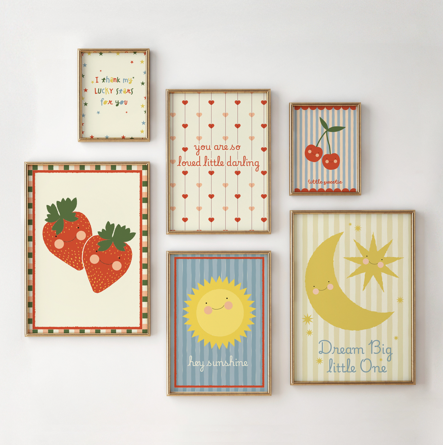 Blue Stripe Pattern Nursery Print – Little Sweetie Cherry