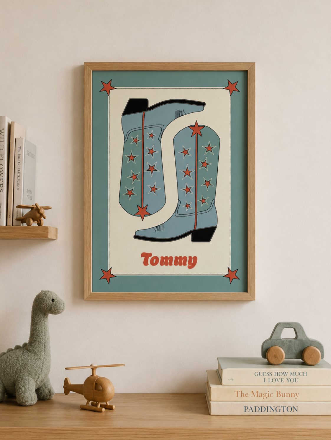 Cow girl boot Custom Name Poster