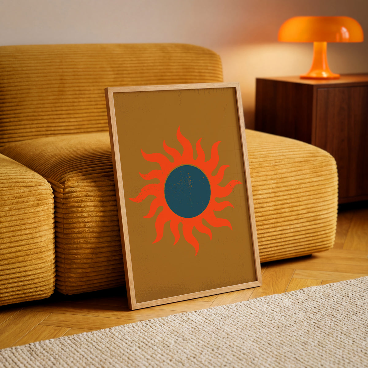 Sun Burst Mustard & Cobalt blue