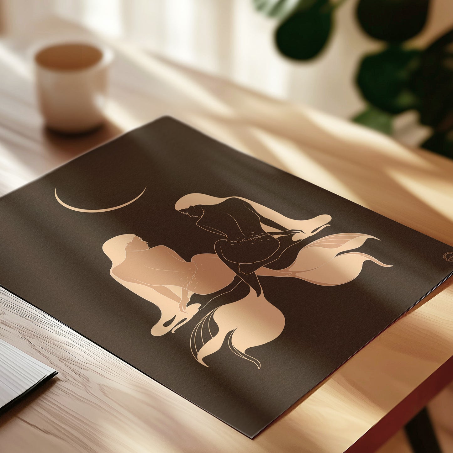 Twin Mermaid Moon Art Print