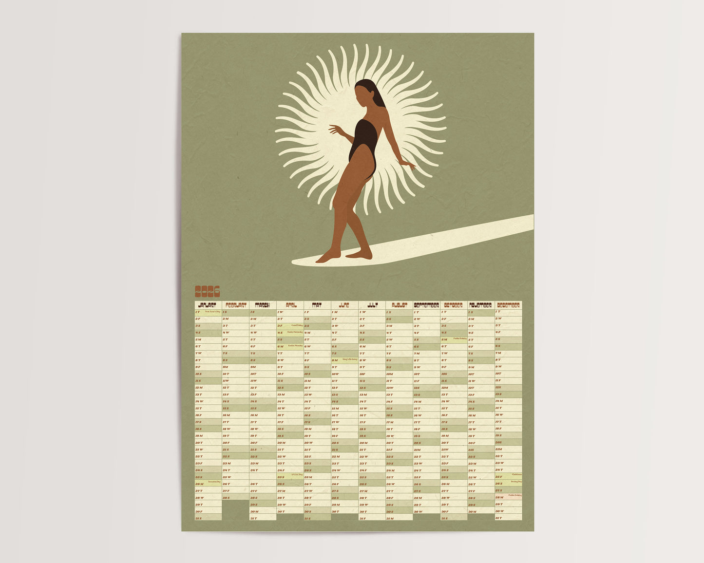 2026 Sun Glider Sage Planner Calendar