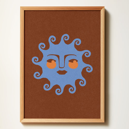 Sun Face Cerulean Blue