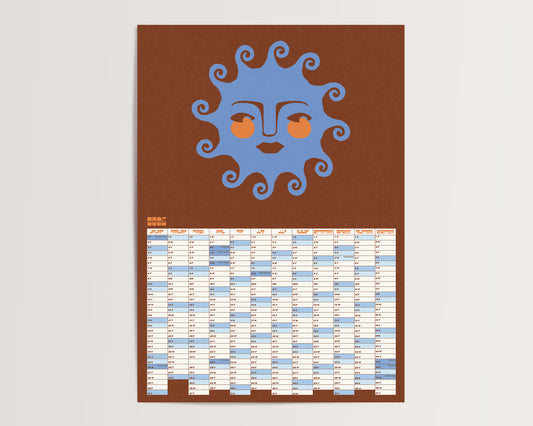 2026 Sun Face A3 Planner Calendar