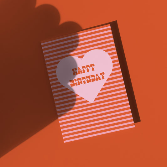 Happy Birthday Pink Stripe