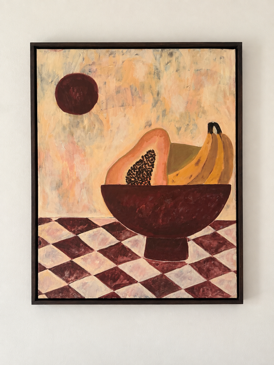 Stripe Fruit Bowl Original painting II