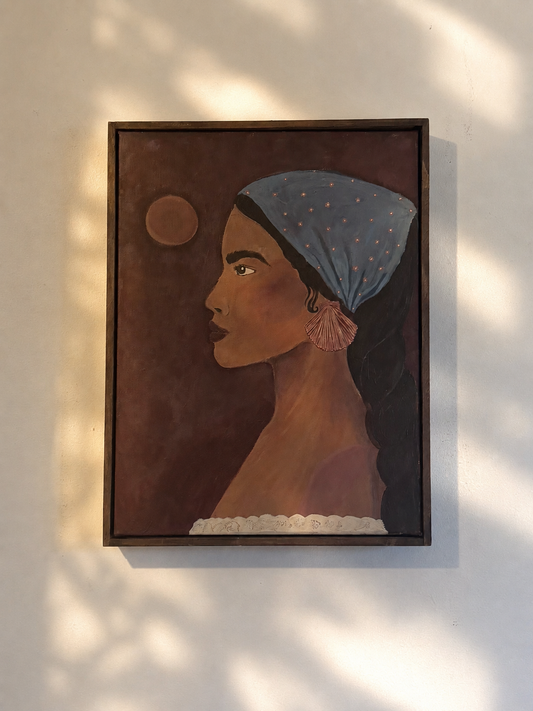 Bandana girl with Shell earring Original Painting