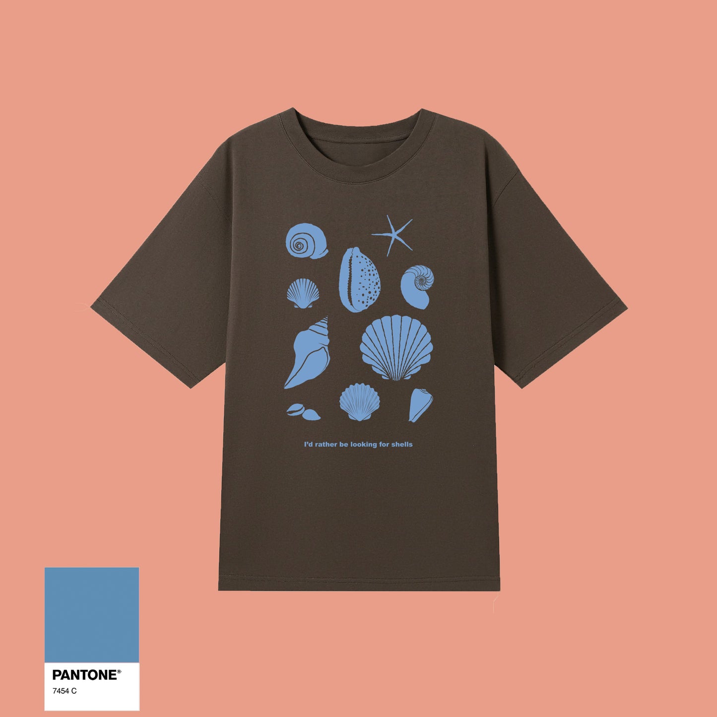 I'd Rather Be Looking for Shells Womens Oversized t-shirt Cobalt Blue
