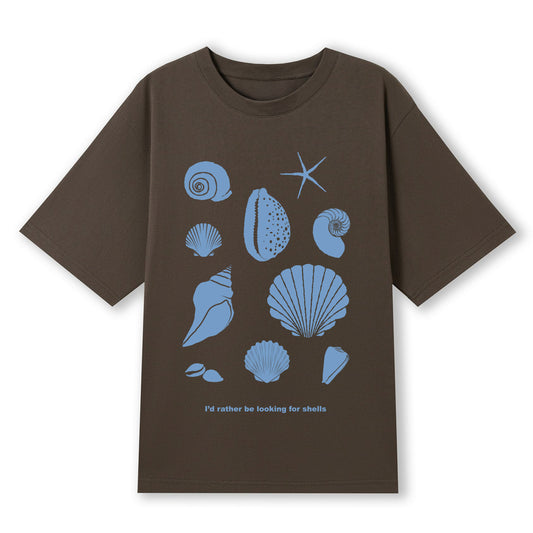 I'd Rather Be Looking for Shells Womens Oversized t-shirt Cobalt Blue