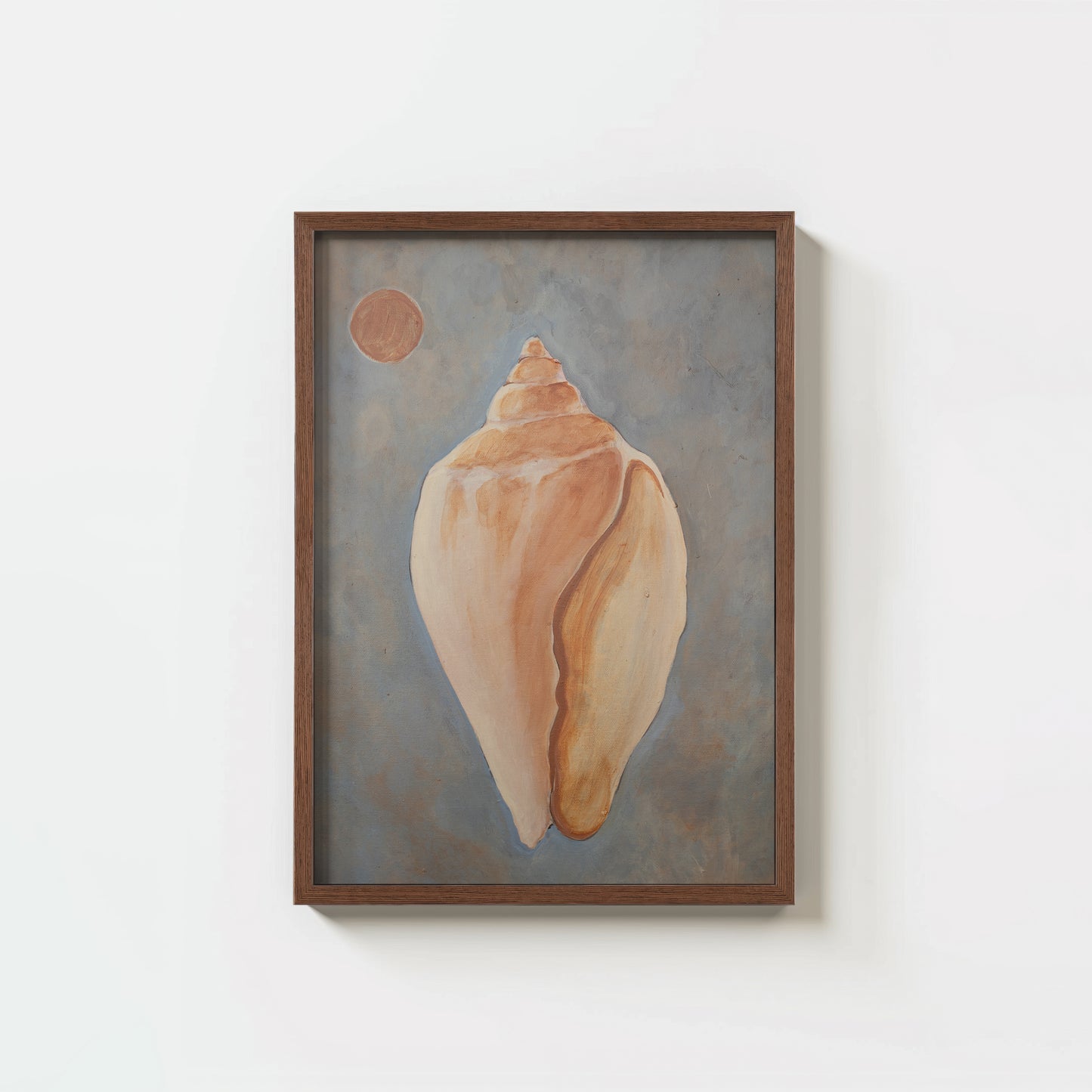 Dusky Blue Shell Pink Moon Fine Art Print
