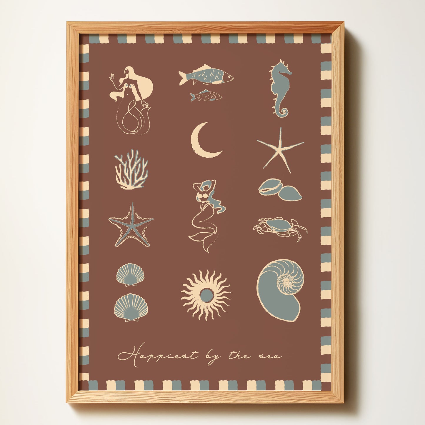 Happiest By The Sea Chocolate Art Print
