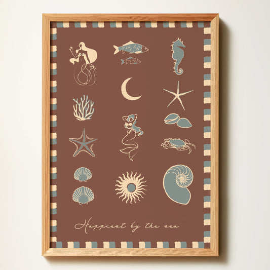 Happiest By The Sea Chocolate Art Print