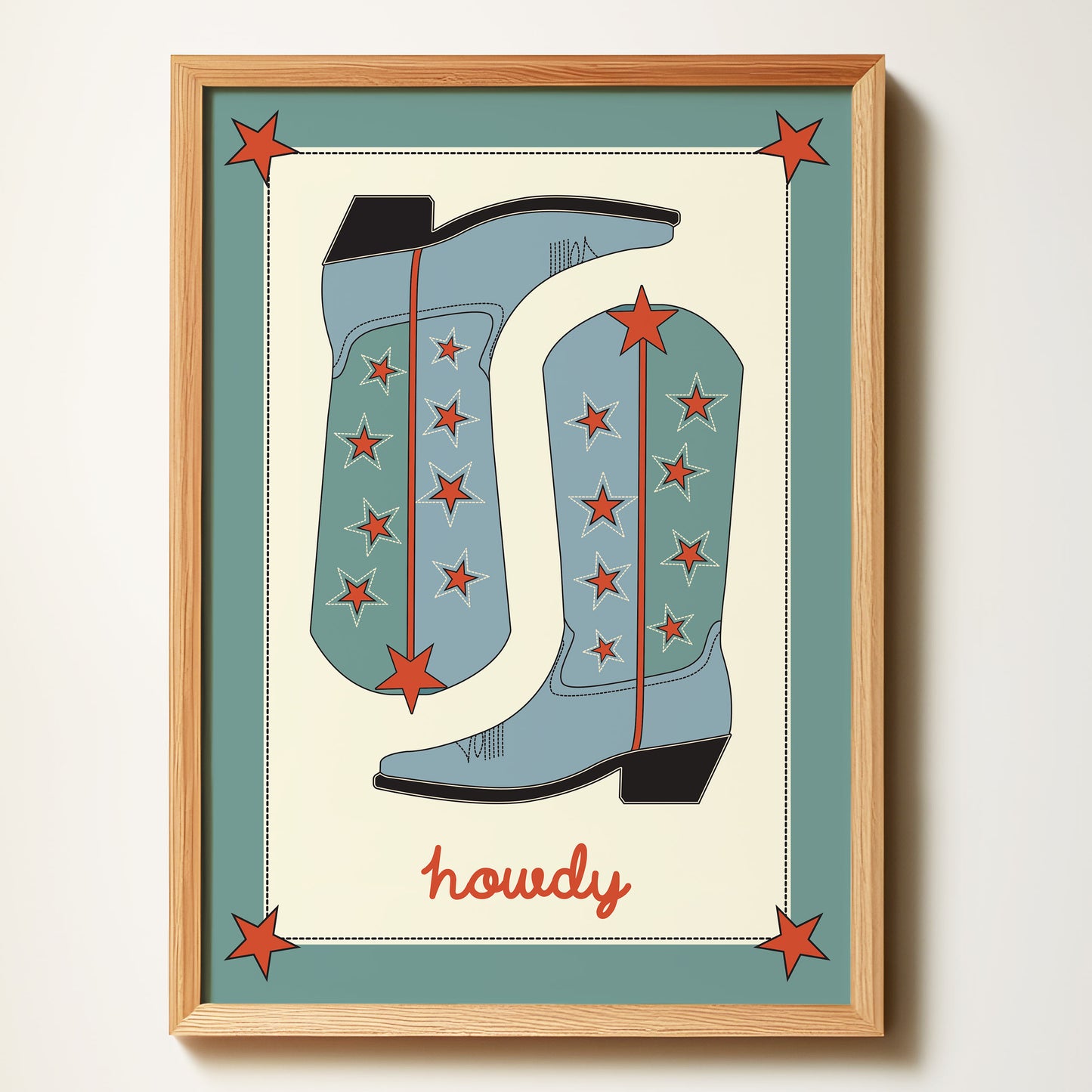 Howdy Art Print – Retro Western Cowboy Wall Art