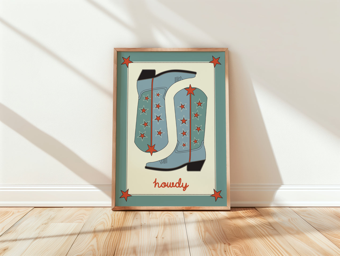 Howdy Art Print – Retro Western Cowboy Wall Art
