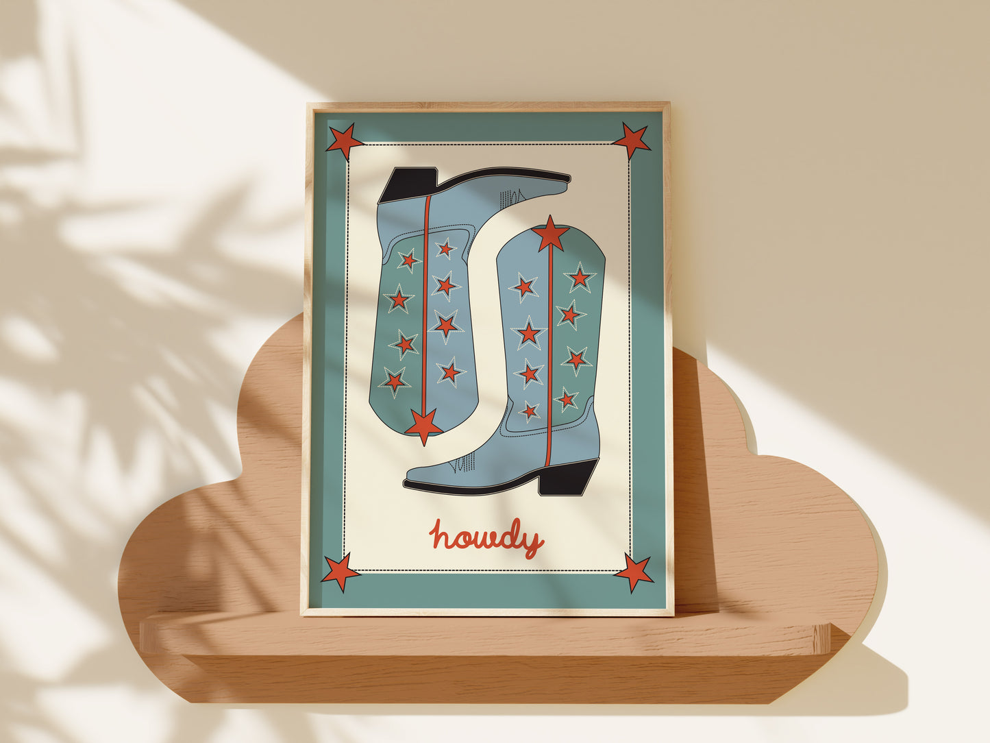 Howdy Art Print – Retro Western Cowboy Wall Art