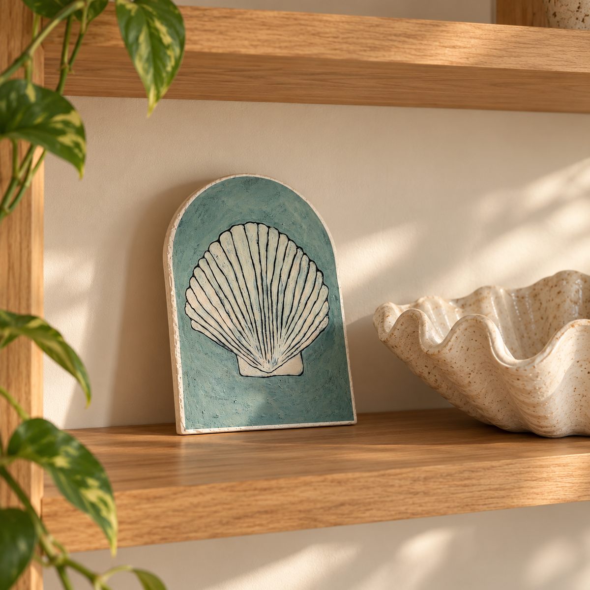 Blue shell small Art Tile