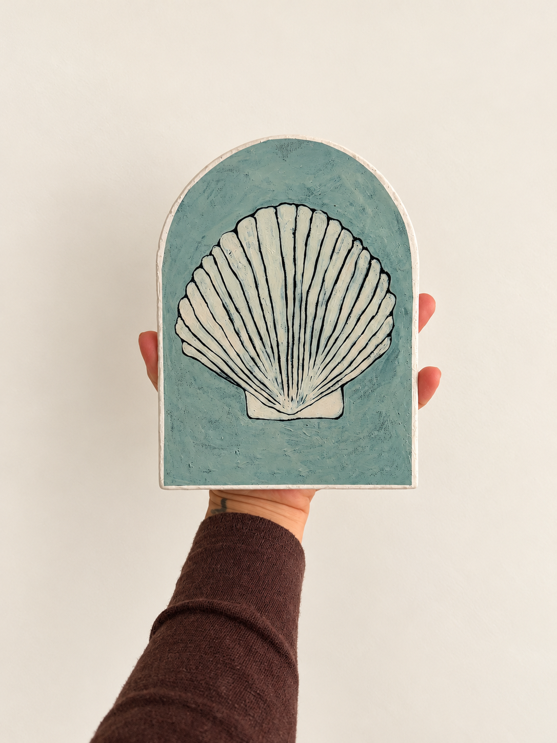 Blue shell small Art Tile