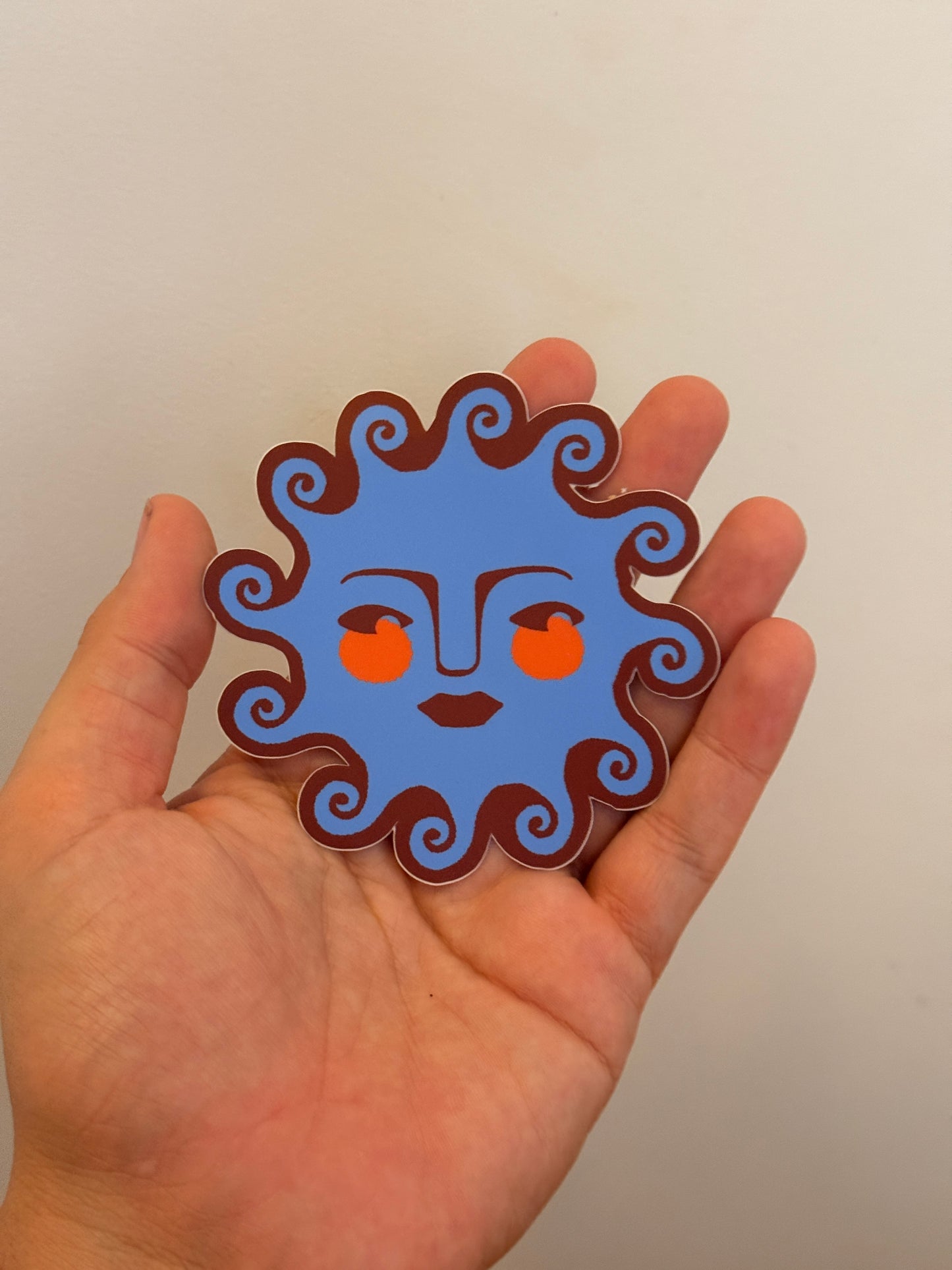Sun Face Cerulean Blue