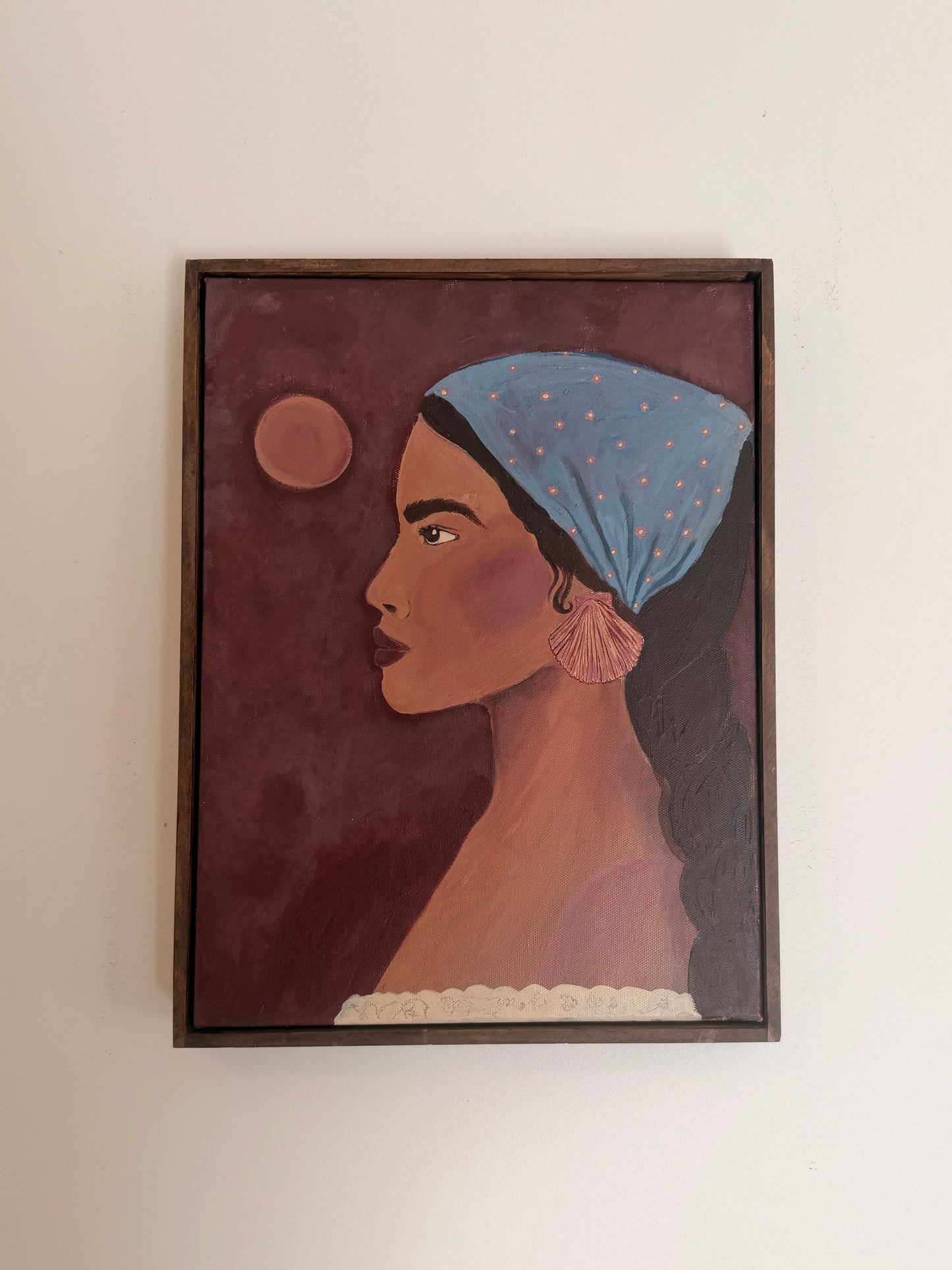 Bandana girl with Shell earring Original Painting