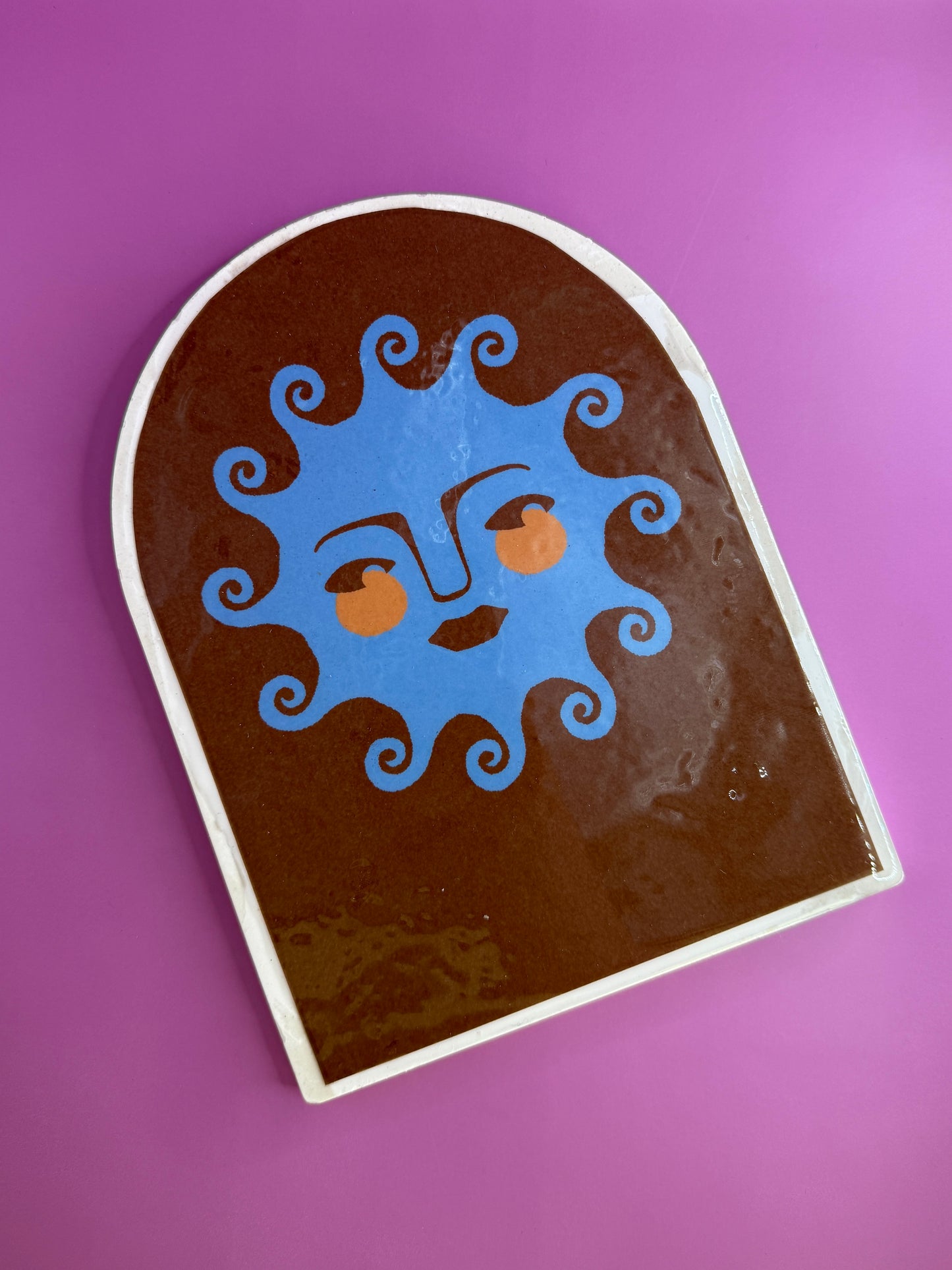 Sun Face Art Tile Large