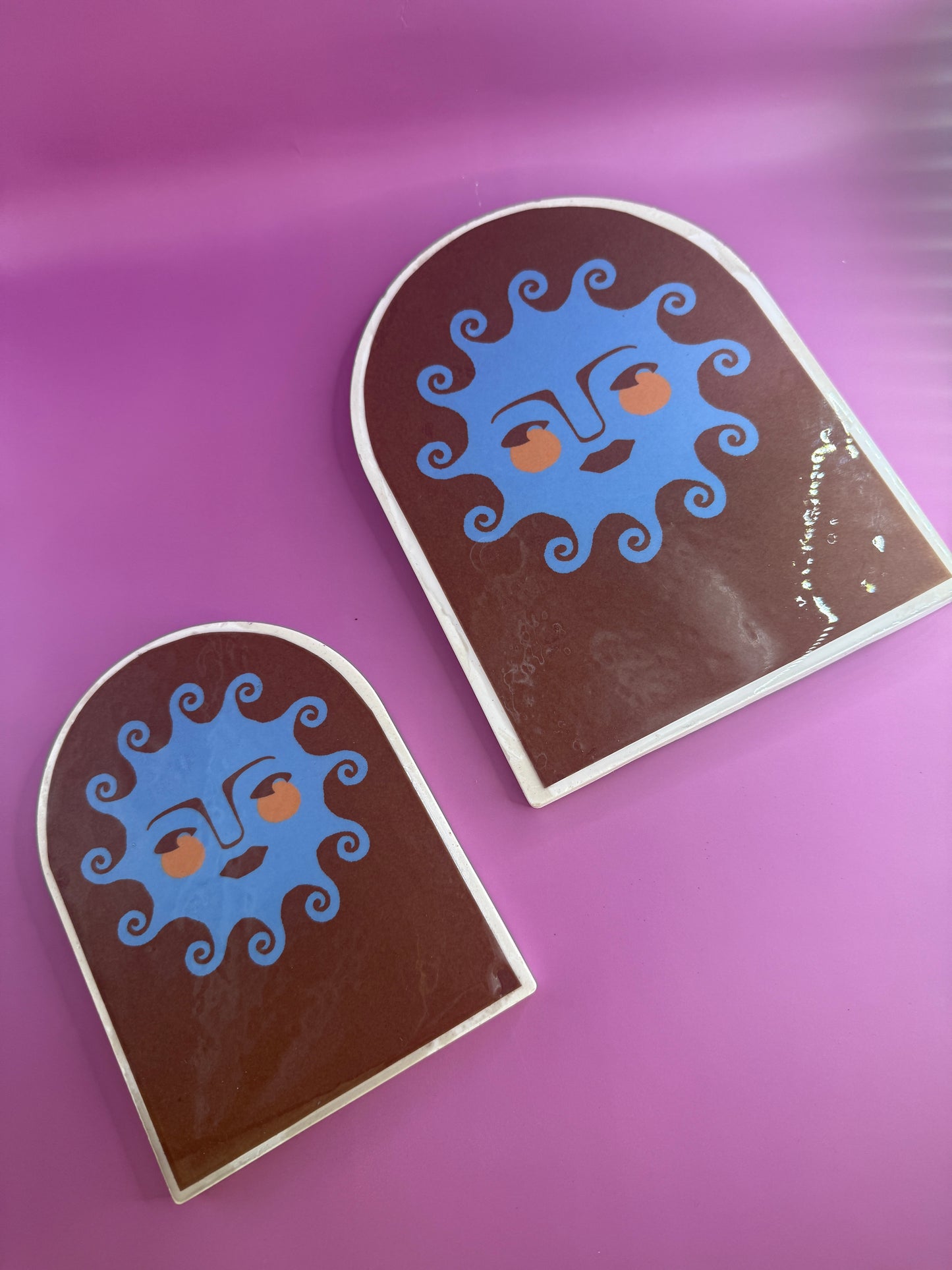 Sun Face Art Tile Large