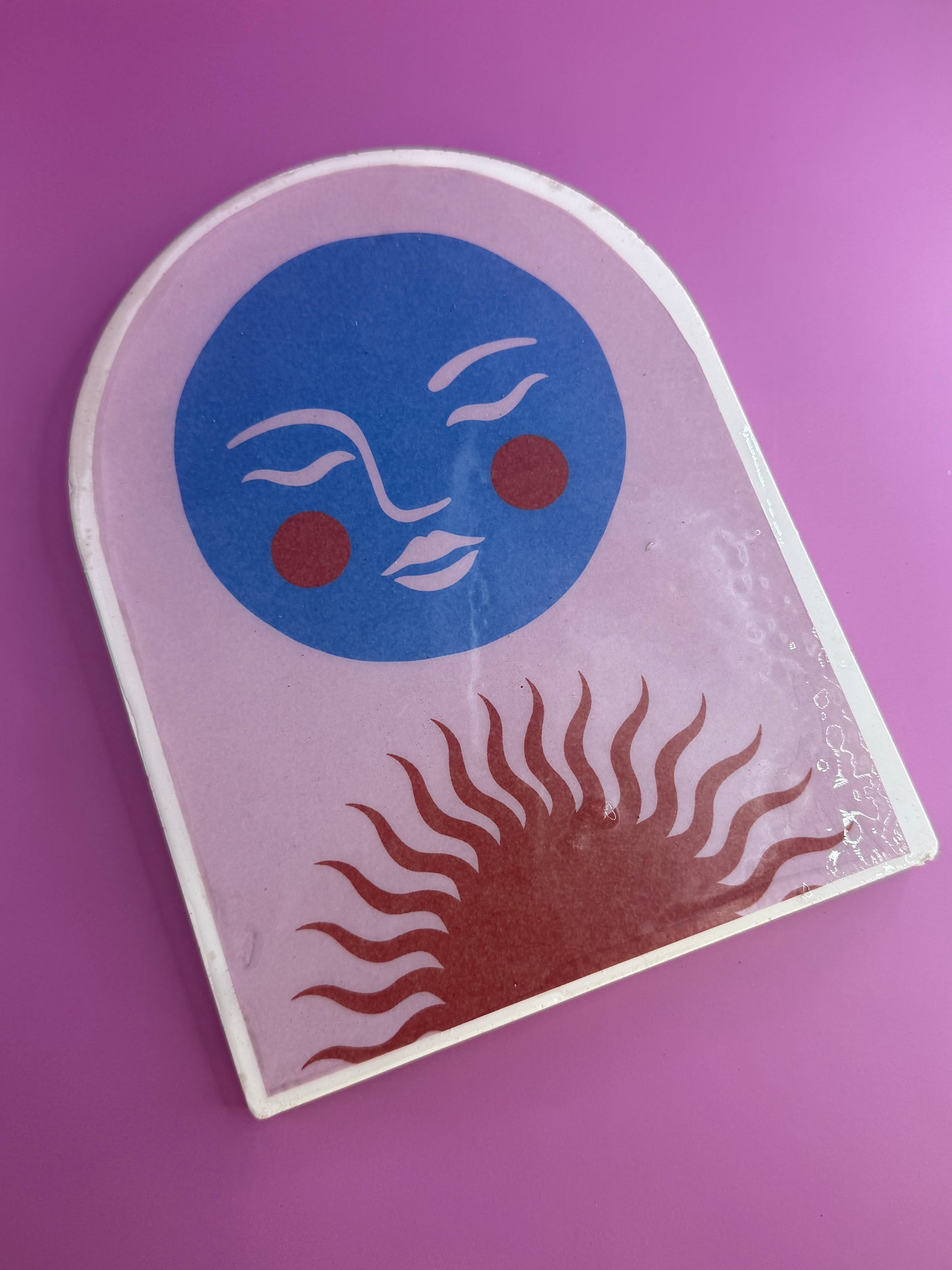 Moon Face Art Tile Large