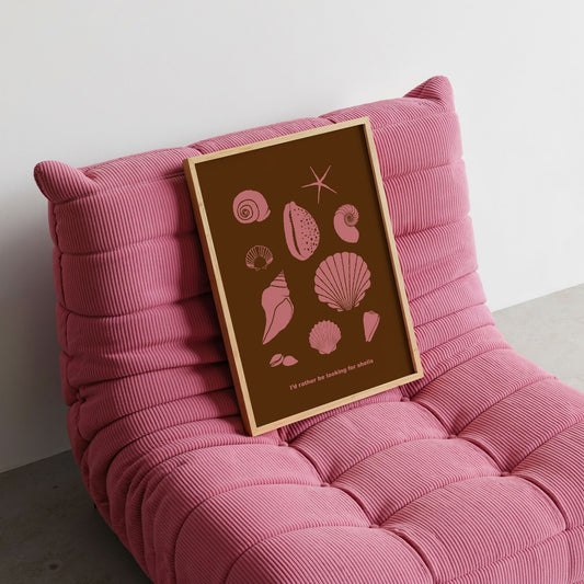 I'd rather Be Looking For Shells Musk Pink & Brown