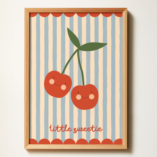 Blue Stripe Pattern Nursery Print – Little Sweetie Cherry