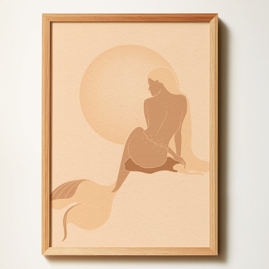 Mermaid Pearl Full Moon Art Print