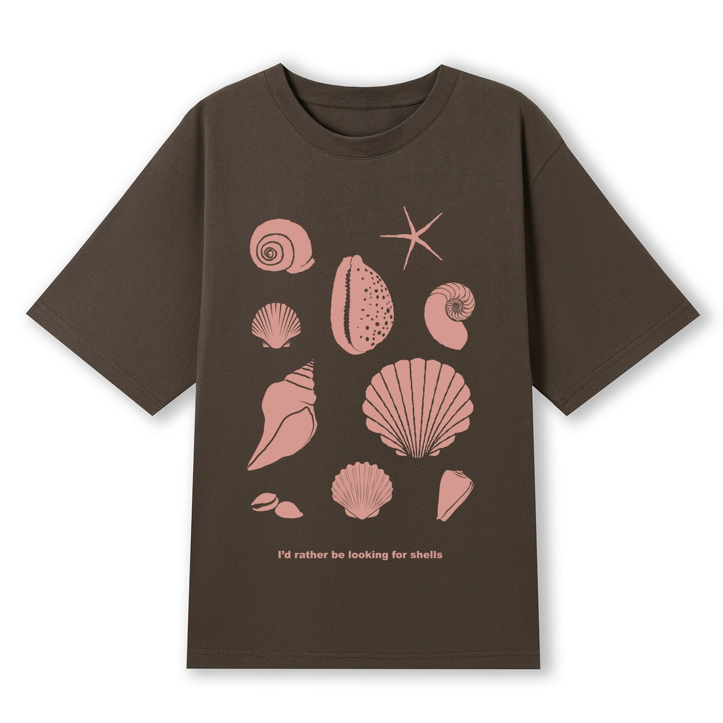 I'd Rather Be Looking for Shells Womens Oversized t-shirt Musk Pink