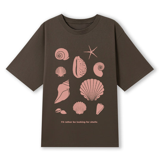 I'd Rather Be Looking for Shells Womens Oversized t-shirt Musk Pink
