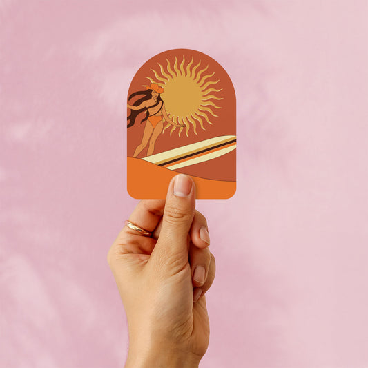 Tangerine Cowgirl Surfer Sticker