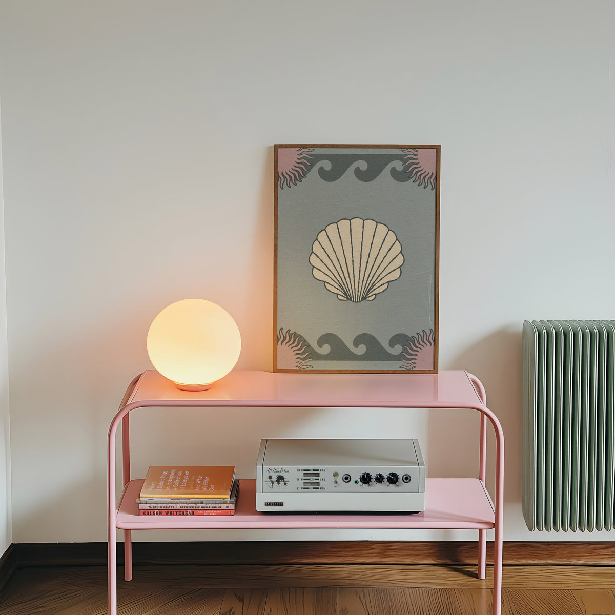 Shell Sun Wave Dusky Blue Art Print
