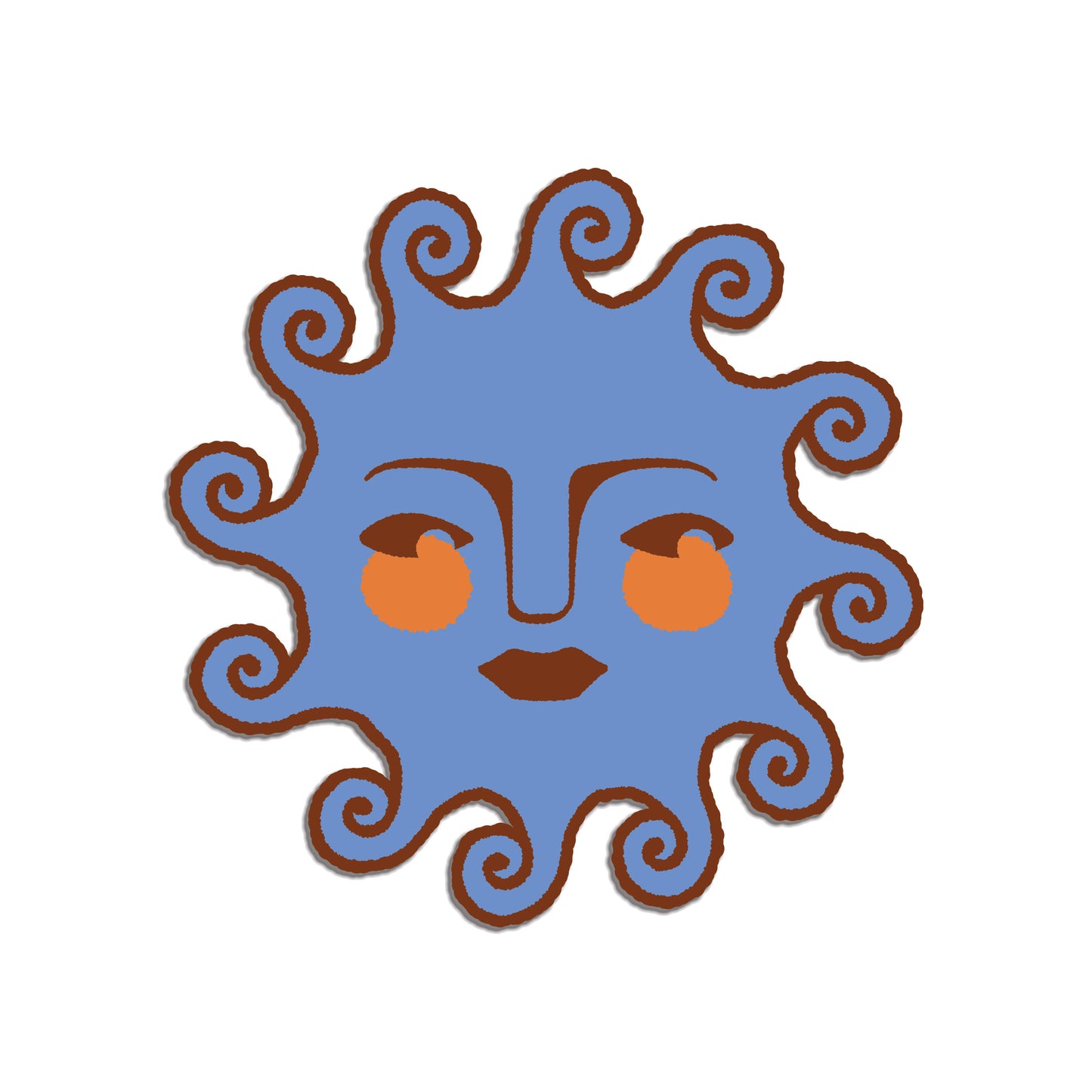 Sun Face Cerulean Blue