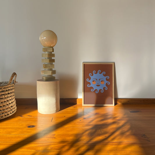 Sun Face Cerulean Blue