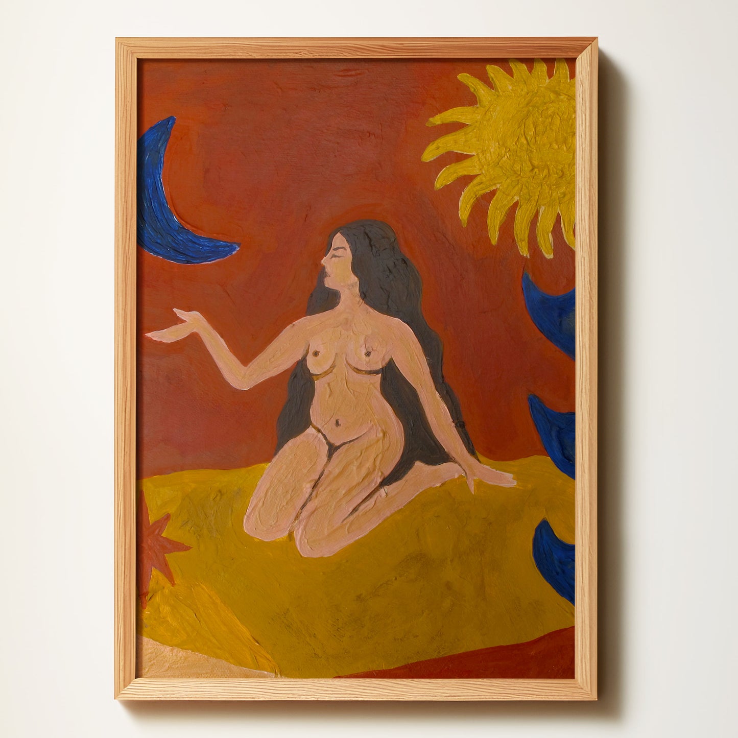 Sun Sea Moon Painting Art Print