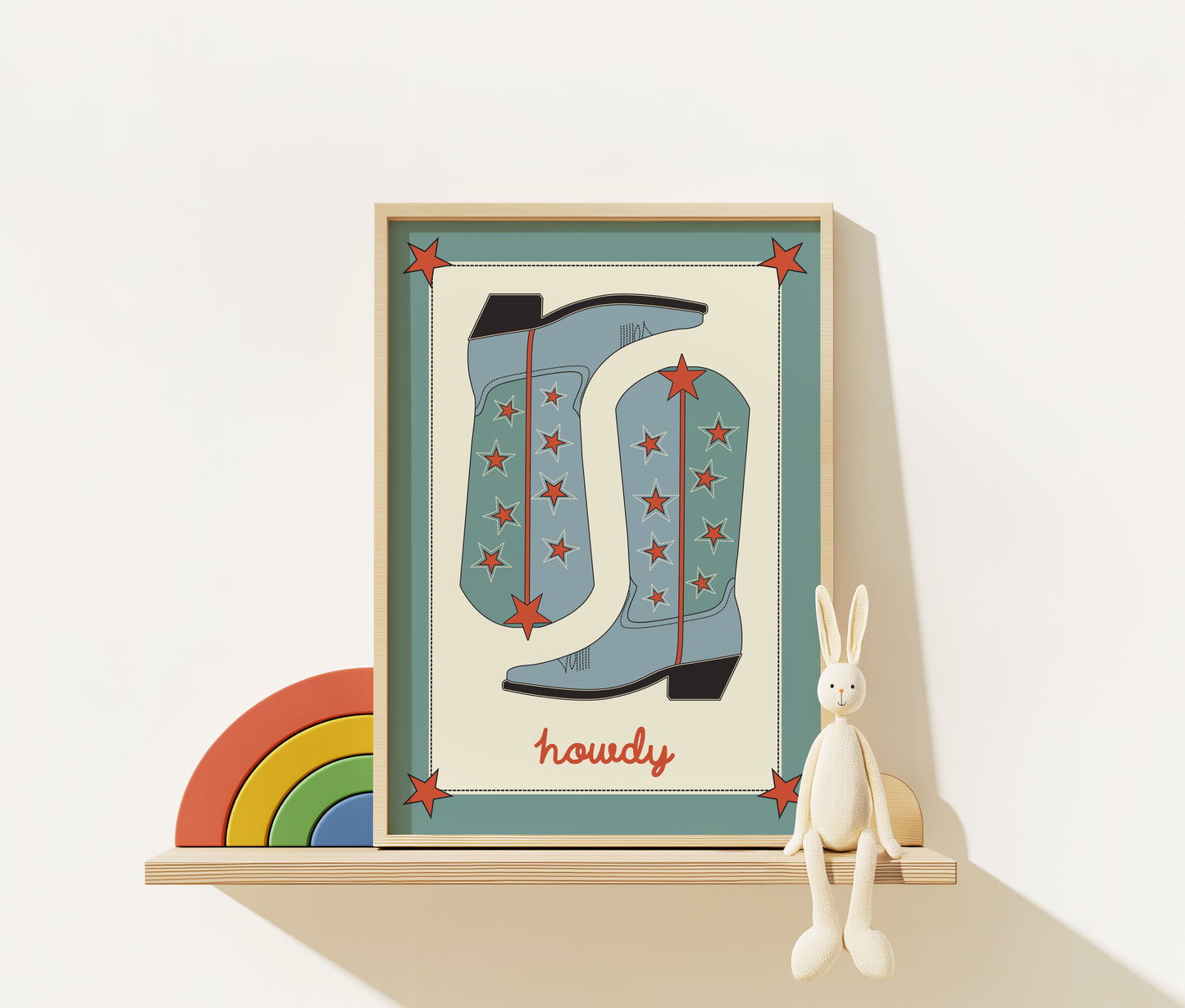 Howdy Art Print – Retro Western Cowboy Wall Art