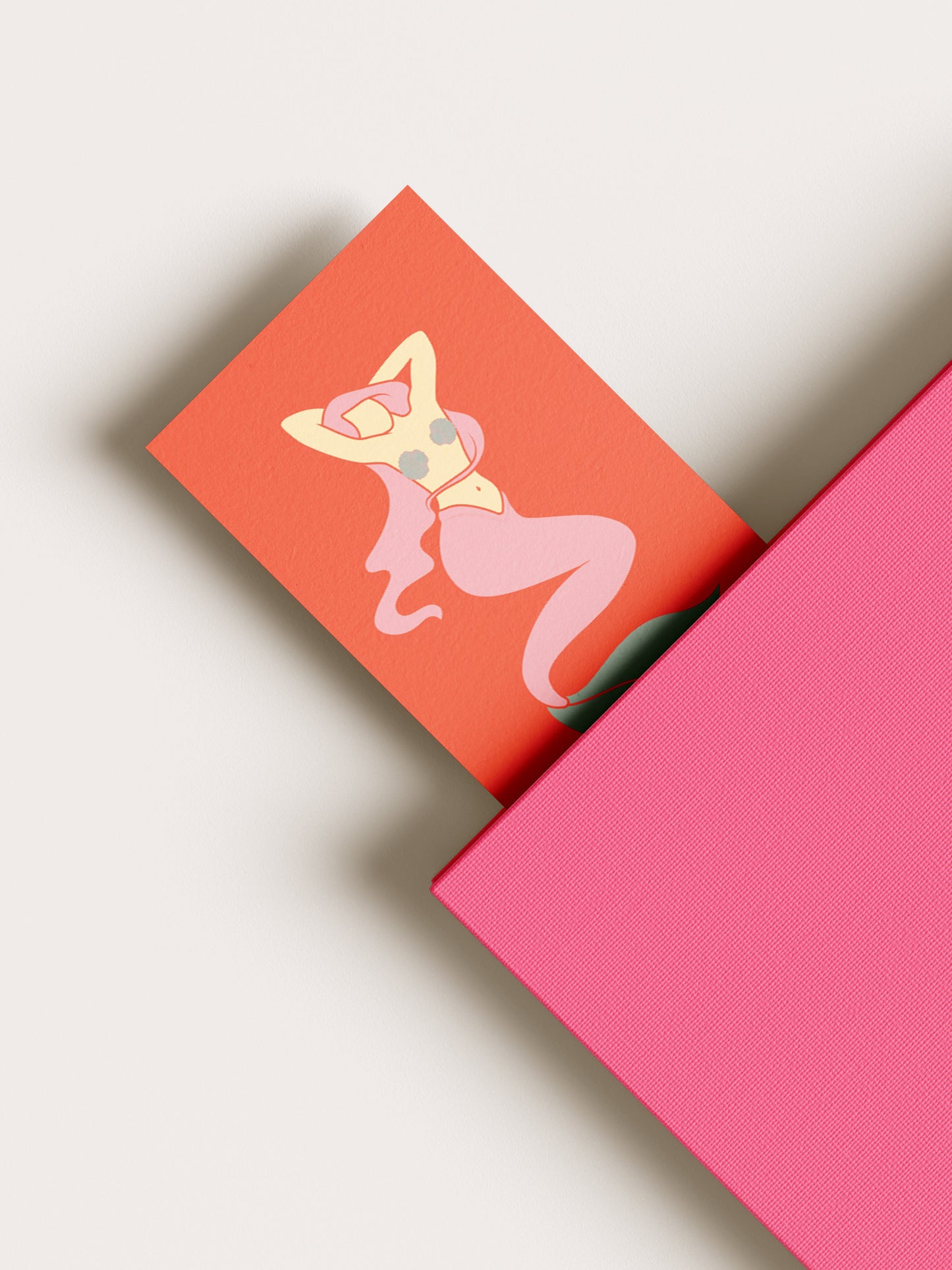 Two colorful envelopes with cartoon designs on a light background